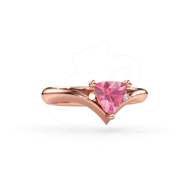Immagine di Anello Arlette 585 oro rosa Zaffiro rosa 7 mm