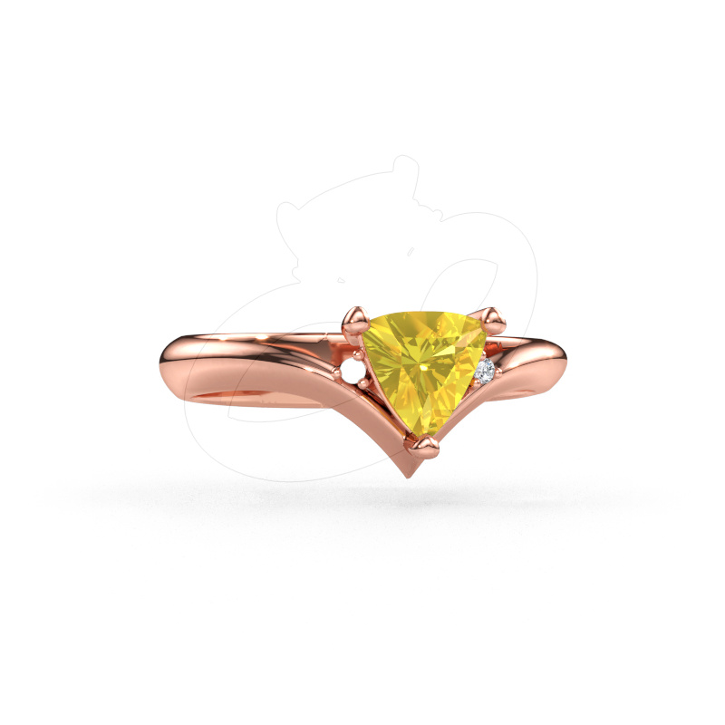Immagine di Anello Arlette 585 oro rosa Zaffiro giallo 7 mm
