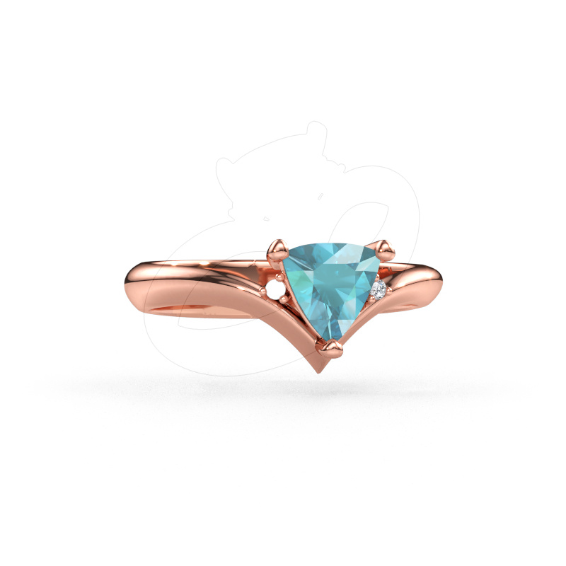 Immagine di Anello Arlette 585 oro rosa Topazio blu 7 mm