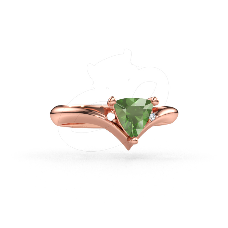 Bild av Ring Arlette 585 roséguld Grön turmalin 7 mm