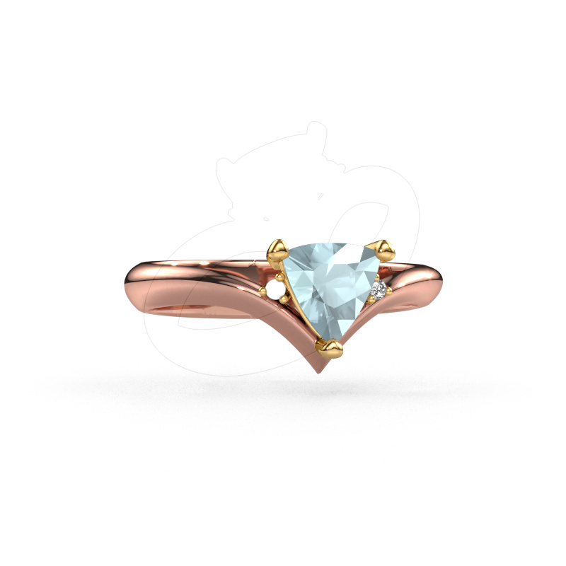 Image of Ring Arlette 585 rose gold Aquamarine 7 mm