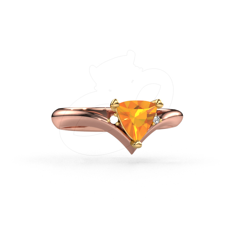Image de Bague Arlette 585 or rose Citrine 7 mm