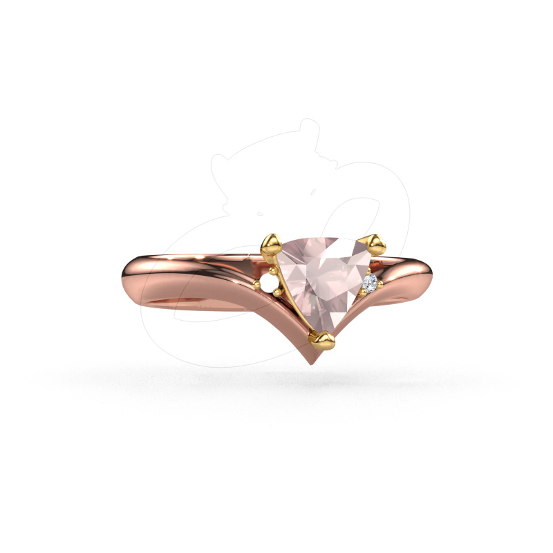 Image of Ring Arlette 585 rose gold Morganite champagne 7 mm