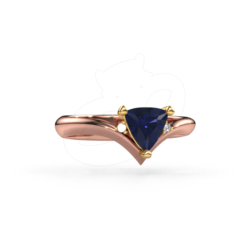 Bild von Ring Arlette 585 Roségold Saphir 7 mm
