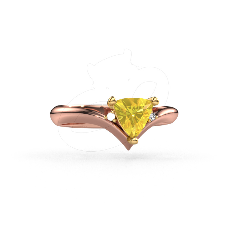 Image of Ring Arlette 585 rose gold Yellow sapphire 7 mm