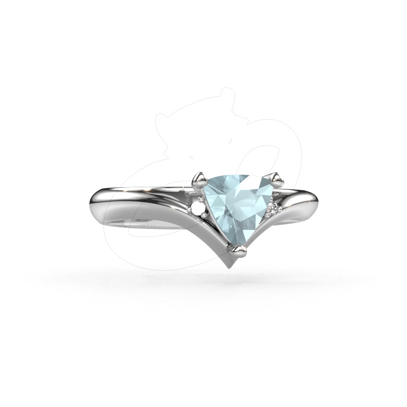 Image of Ring Arlette 950 platinum Aquamarine 7 mm