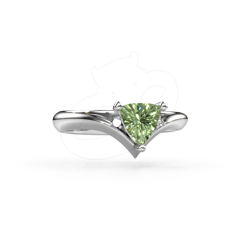 Image of Ring Arlette 950 platinum Green lab grown diamond 7 mm
