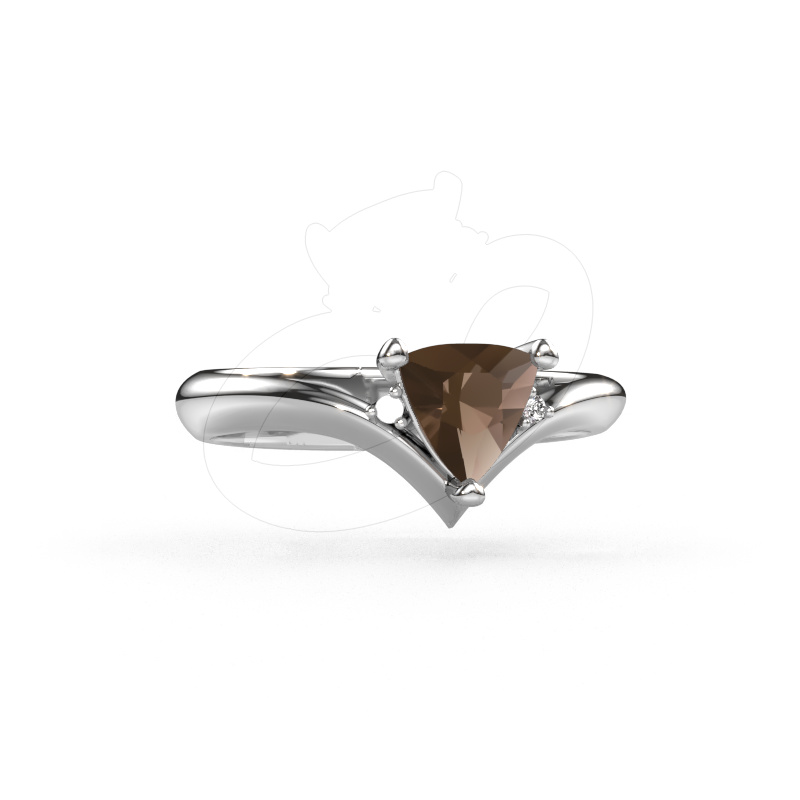 Image of Ring Arlette 950 platinum Smokey quartz 7 mm