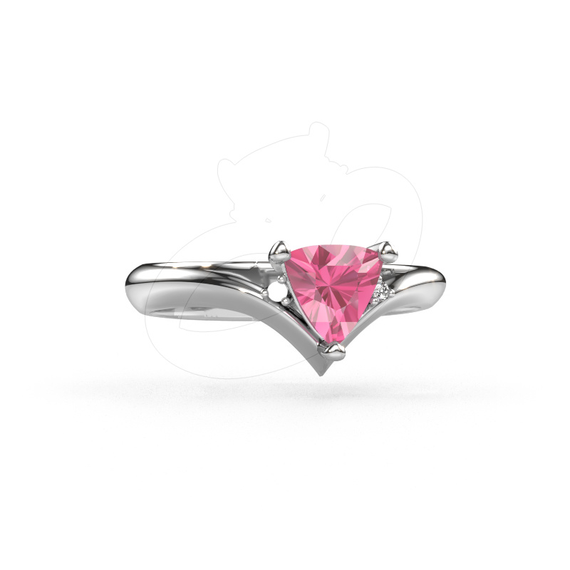 Bild von Ring Arlette 950 Platin Pink Saphir 7 mm
