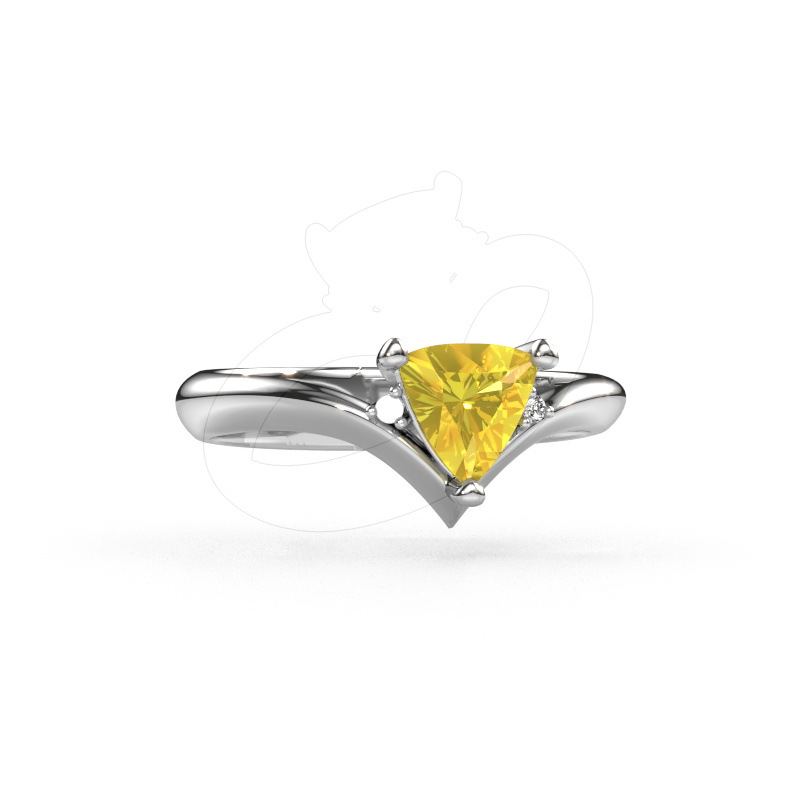 Image of Ring Arlette 950 platinum Yellow sapphire 7 mm