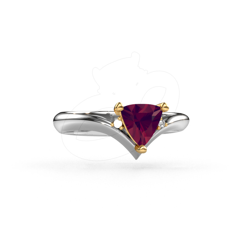 Image of Ring Arlette 585 white gold Rhodolite 7 mm