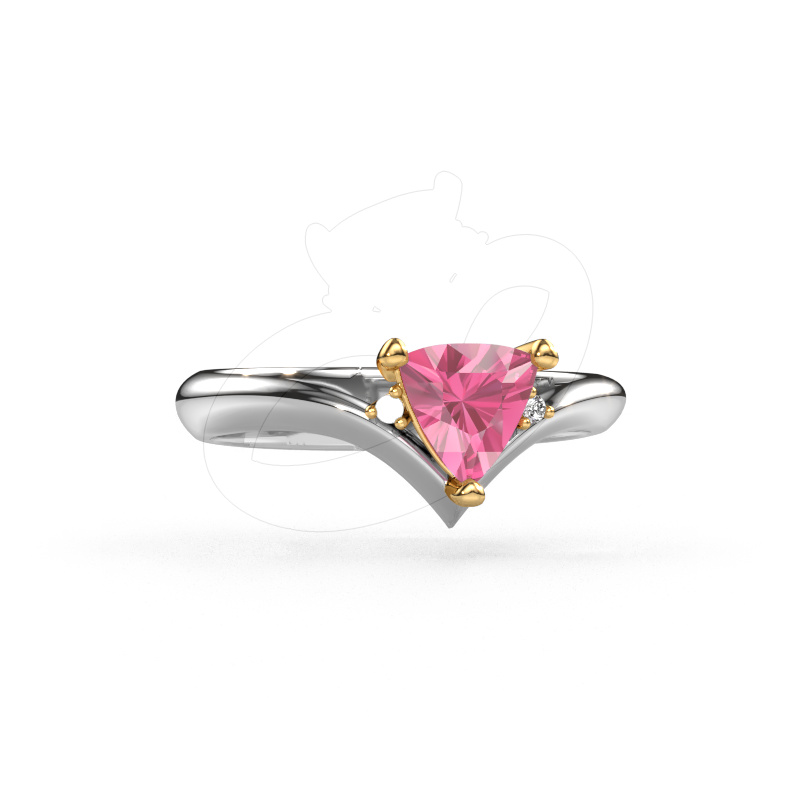 Image of Ring Arlette 585 white gold Pink sapphire 7 mm