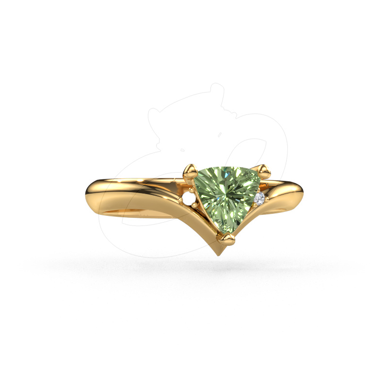 Image of Ring Arlette 585 gold Green lab grown diamond 7 mm