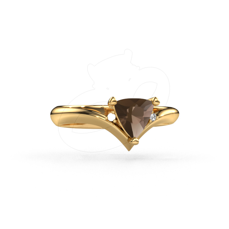 Image of Ring Arlette 585 gold Smokey quartz 7 mm