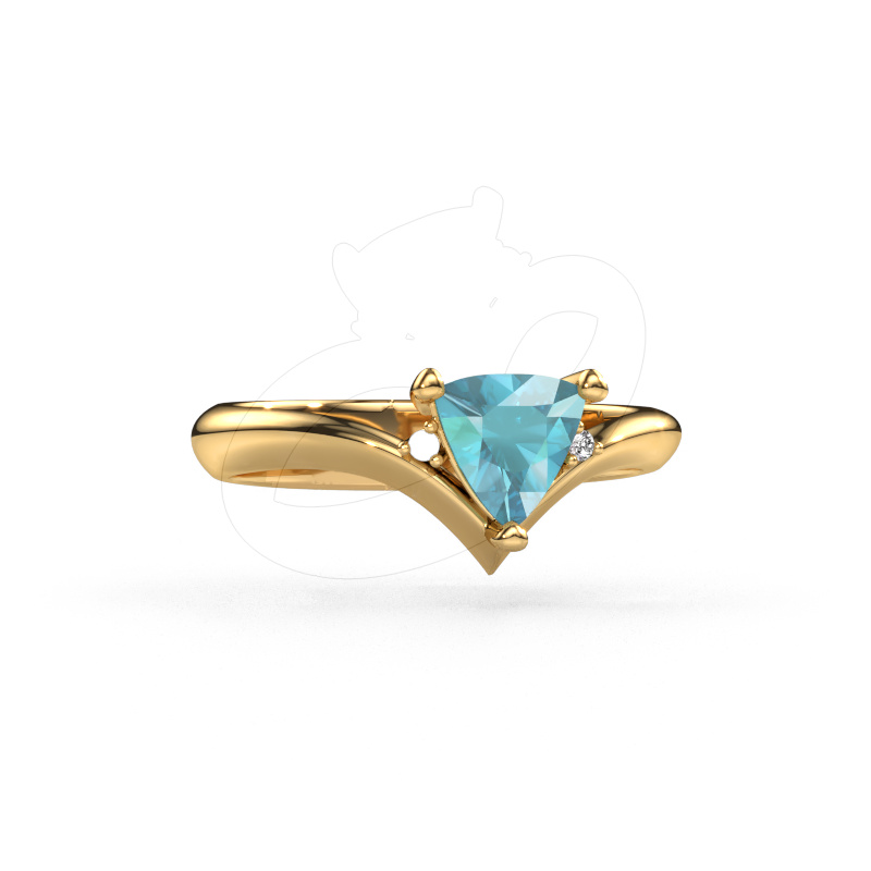 Image of Ring Arlette 585 gold Blue topaz 7 mm