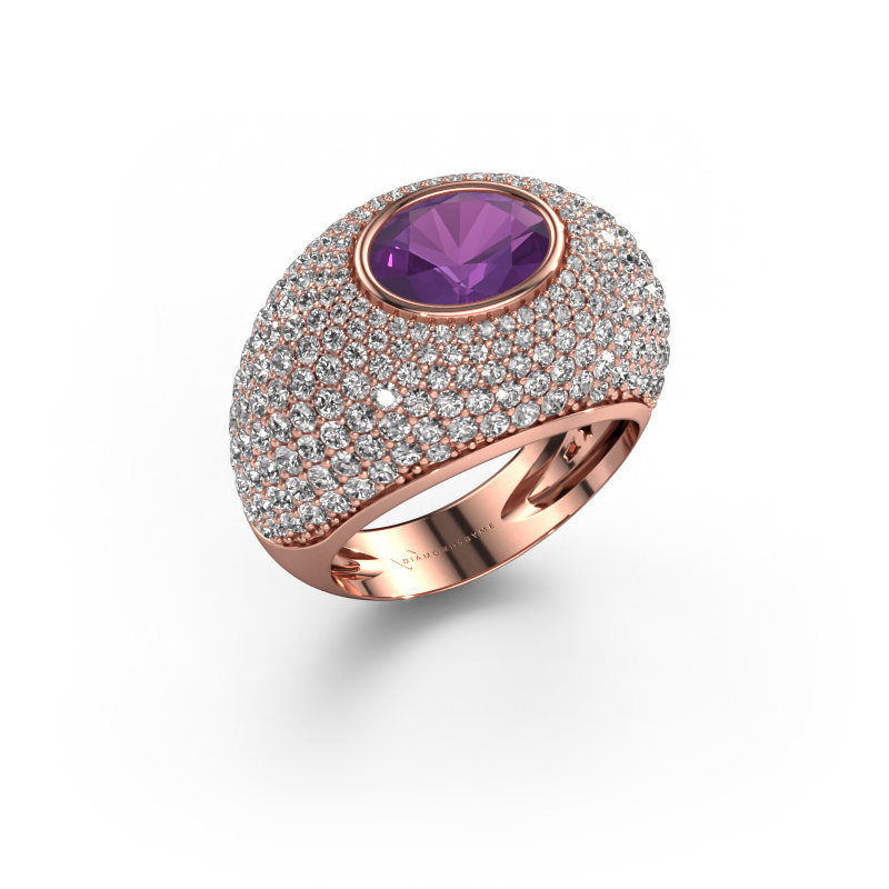 Bild von Ring Armida 585 Roségold Amethyst 9x7 mm