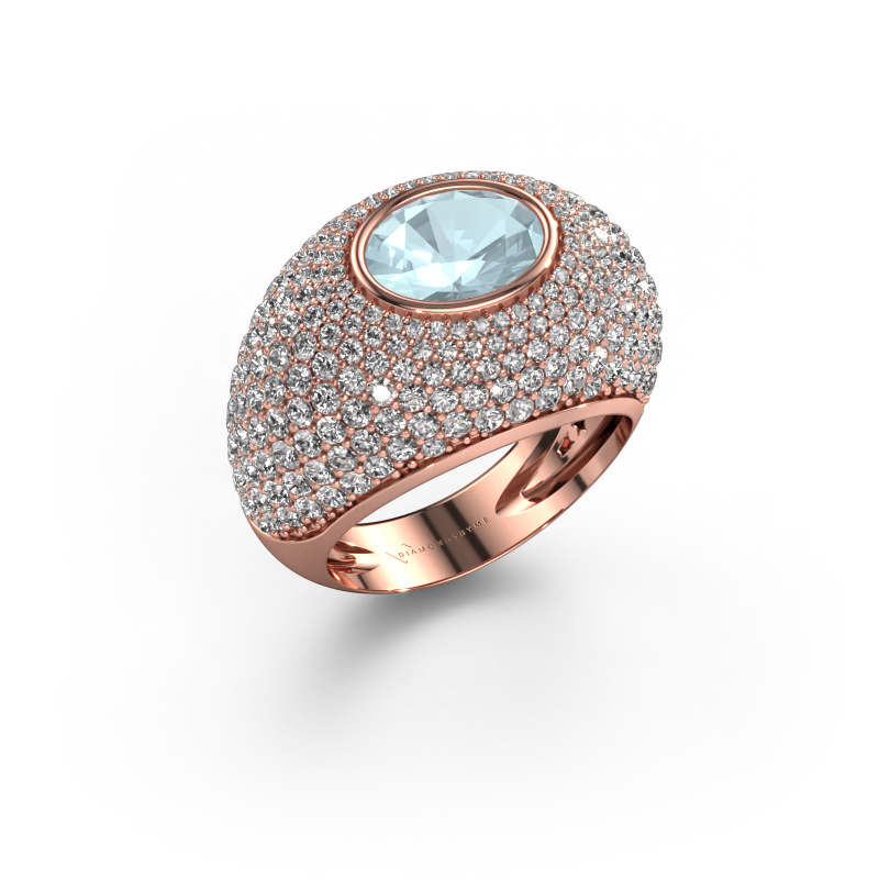 Bild von Ring Armida 585 Roségold Aquamarin 9x7 mm