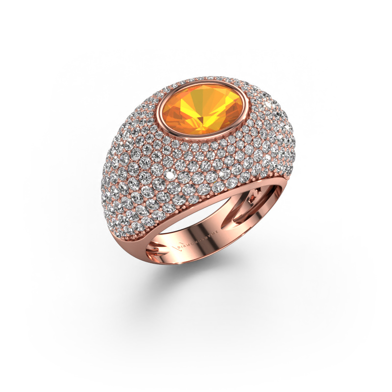 Bild von Ring Armida 585 Roségold Citrin 9x7 mm