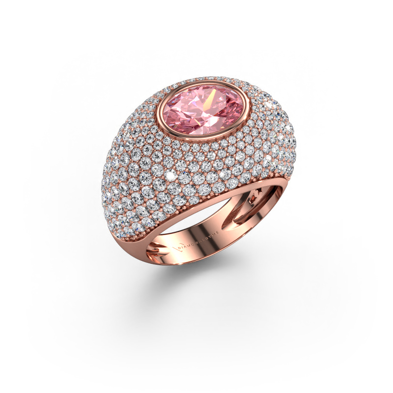 Image of Ring Armida 585 rose gold Pink lab grown diamond 9x7 mm
