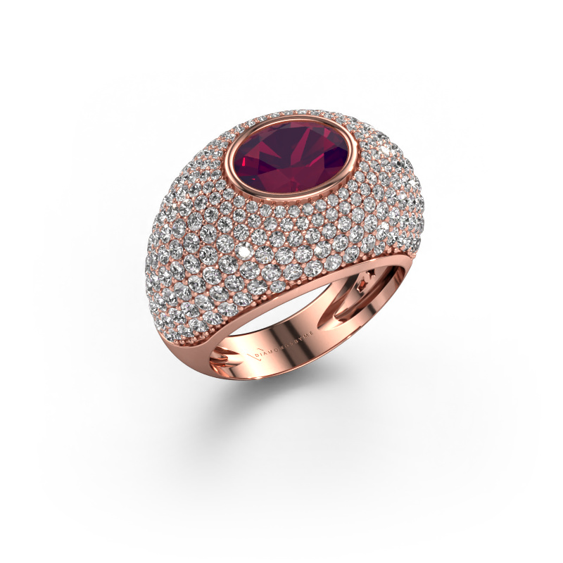 Bild von Ring Armida 585 Roségold Rhodolit 9x7 mm