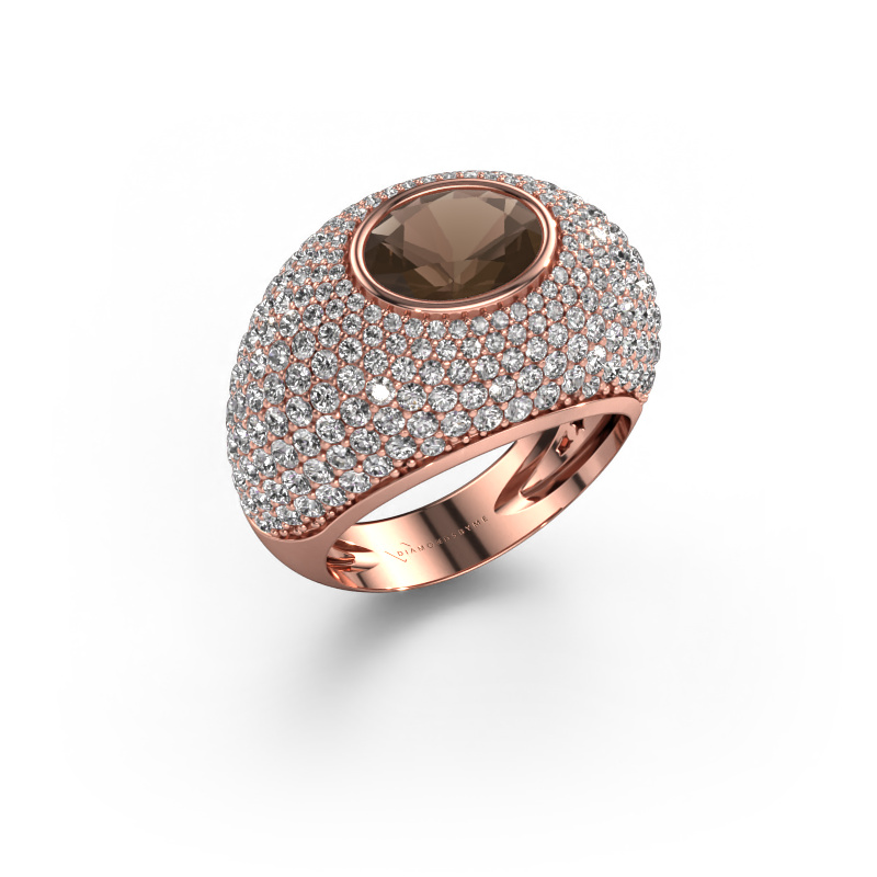 Image of Ring Armida 585 rose gold Smokey quartz 9x7 mm