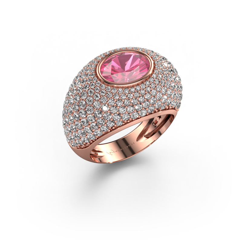 Image of Ring Armida 585 rose gold Pink sapphire 9x7 mm