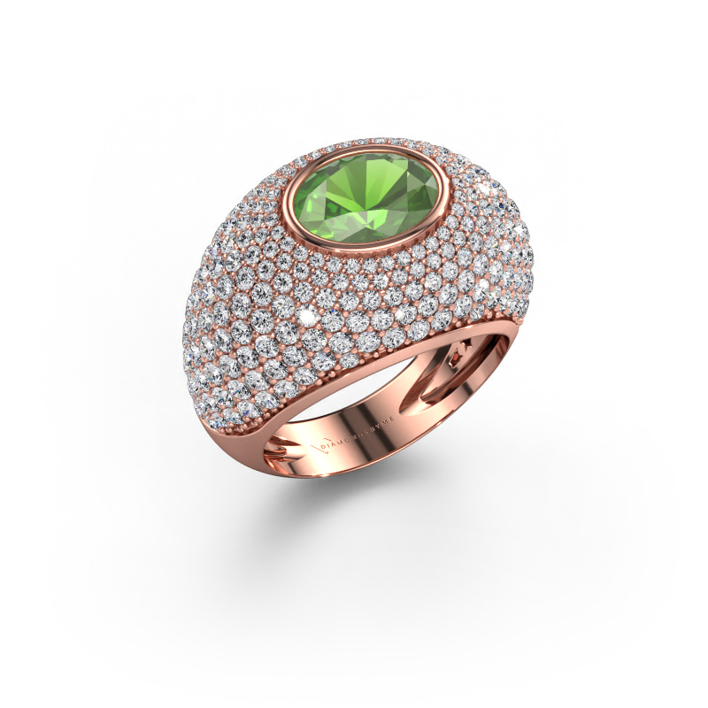 Image of Ring Armida 585 rose gold Tourmaline green 9x7 mm
