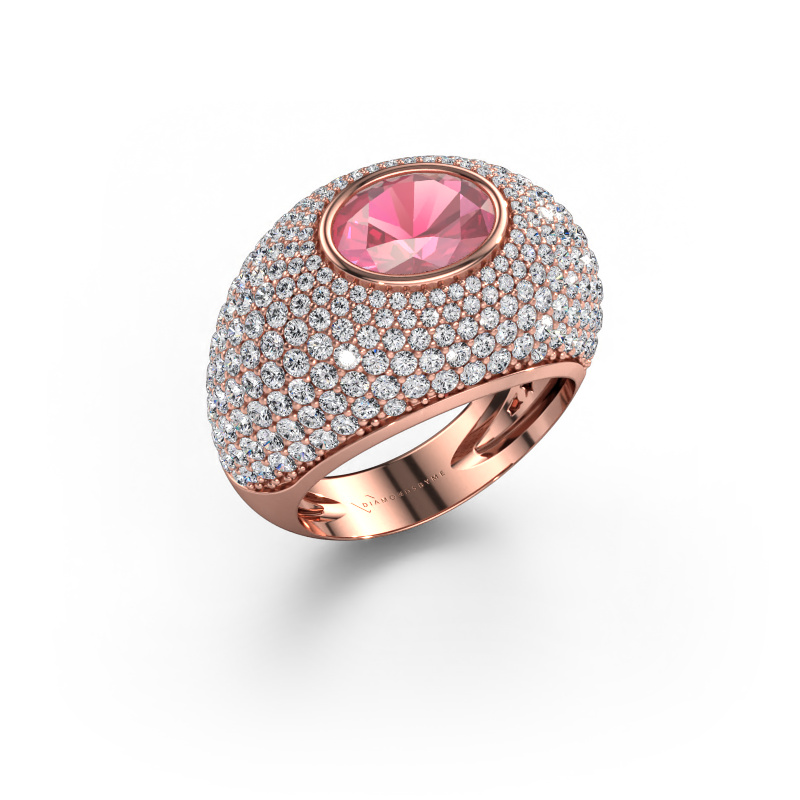 Bild von Ring Armida 585 Roségold Turmalin rosa 9x7 mm