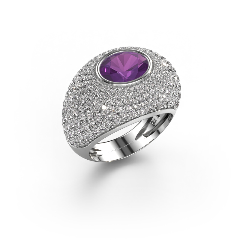 Bild von Ring Armida 585 Weißgold Amethyst 9x7 mm
