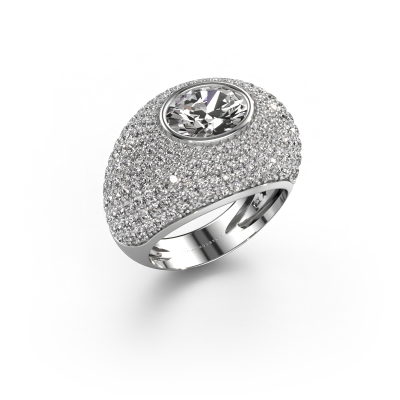 Image of Ring Armida 585 white gold Zirconia 9x7 mm