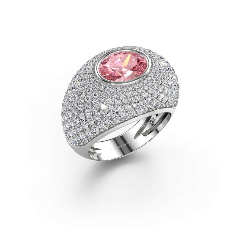 Immagine di Anello Armida 585 oro bianco Diamante lab grown rosa 9x7 mm