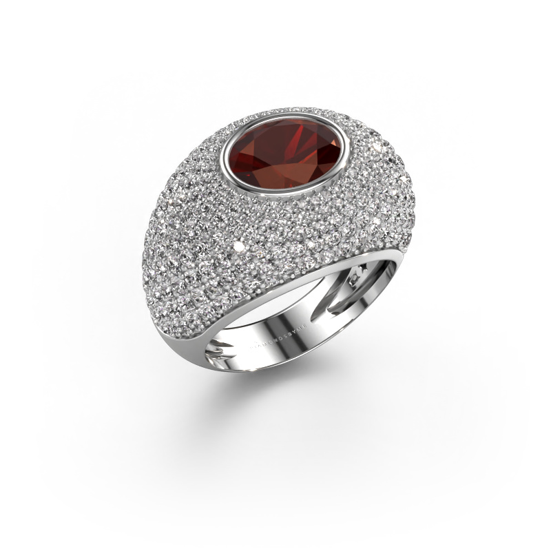 Image of Ring Armida 950 platinum Garnet 9x7 mm