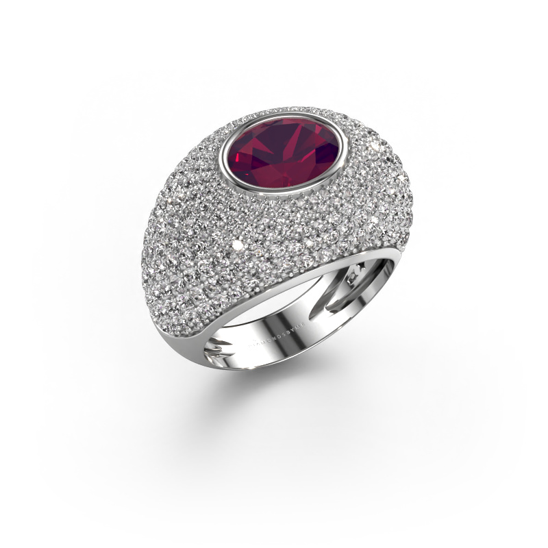 Image of Ring Armida 950 platinum Rhodolite 9x7 mm