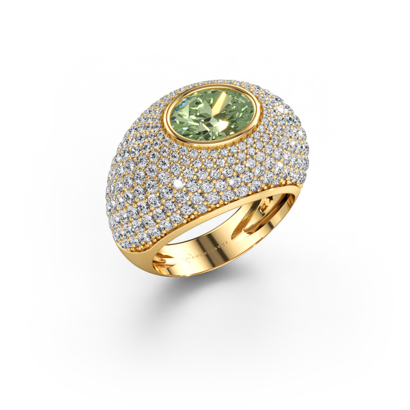 Immagine di Anello Armida 585 oro Diamante lab grown verde 9x7 mm