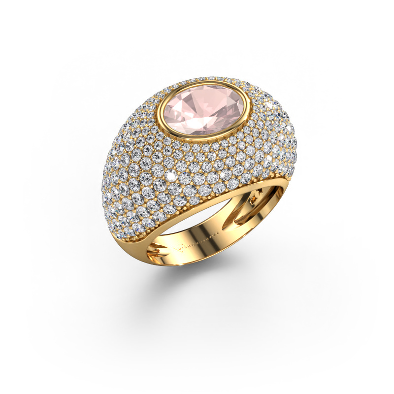Image of Ring Armida 585 gold Morganite champagne 9x7 mm