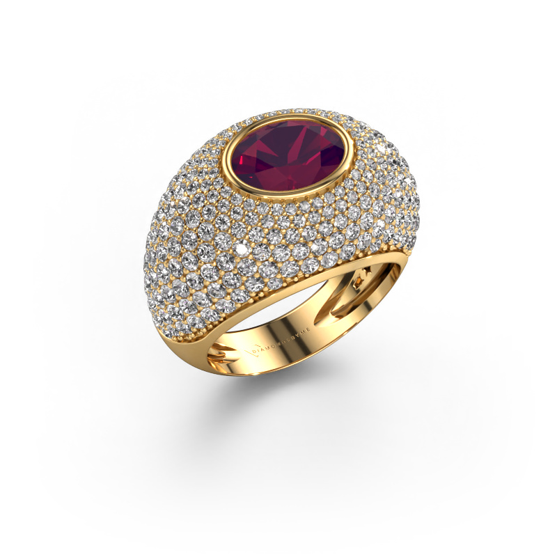 Image of Ring Armida 585 gold Rhodolite 9x7 mm