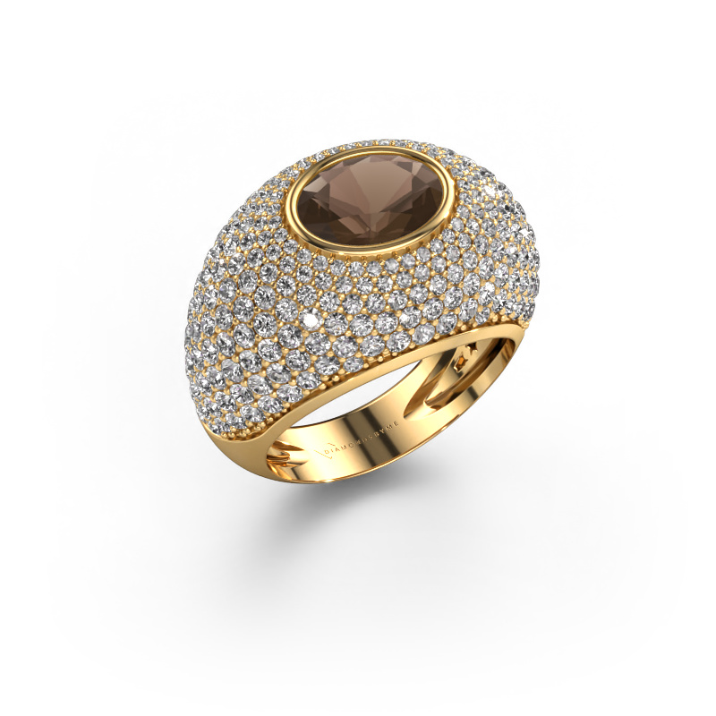 Image of Ring Armida 585 gold Smokey quartz 9x7 mm