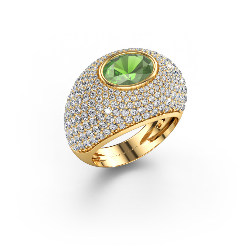Bild von Ring Armida 585 Gold Turmalin grün 9x7 mm