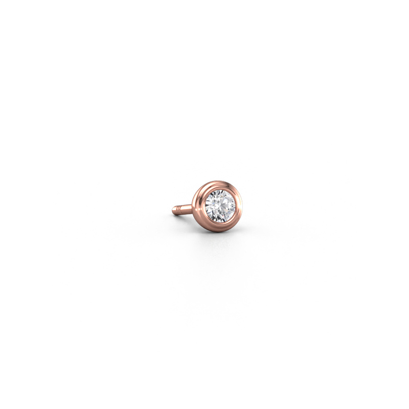 Image de Boucle d'oreille homme Aron 585 or rose Diamant 0.08 crt