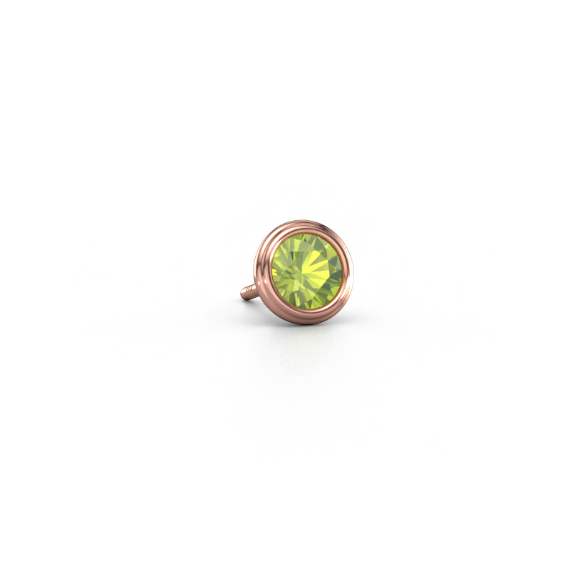 Image of Men's earring Aron 585 rose gold Peridot 5 mm