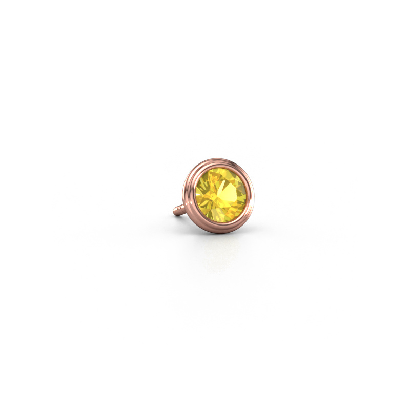 Image of Men's earring Aron 585 rose gold Yellow sapphire 5 mm
