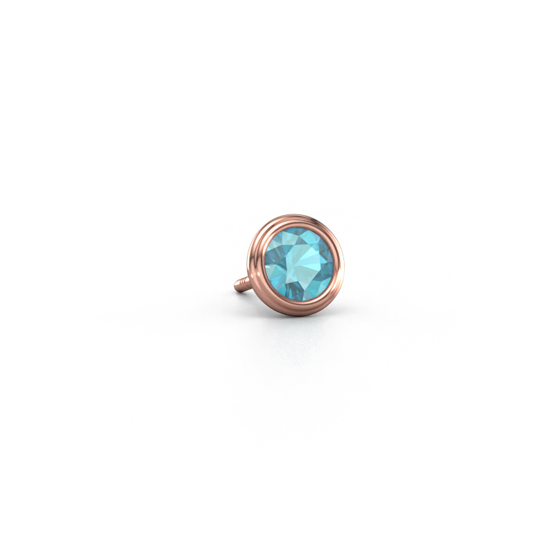 Bild von Männer Ohrstecker Aron 585 Roségold Blau Topas 5 mm