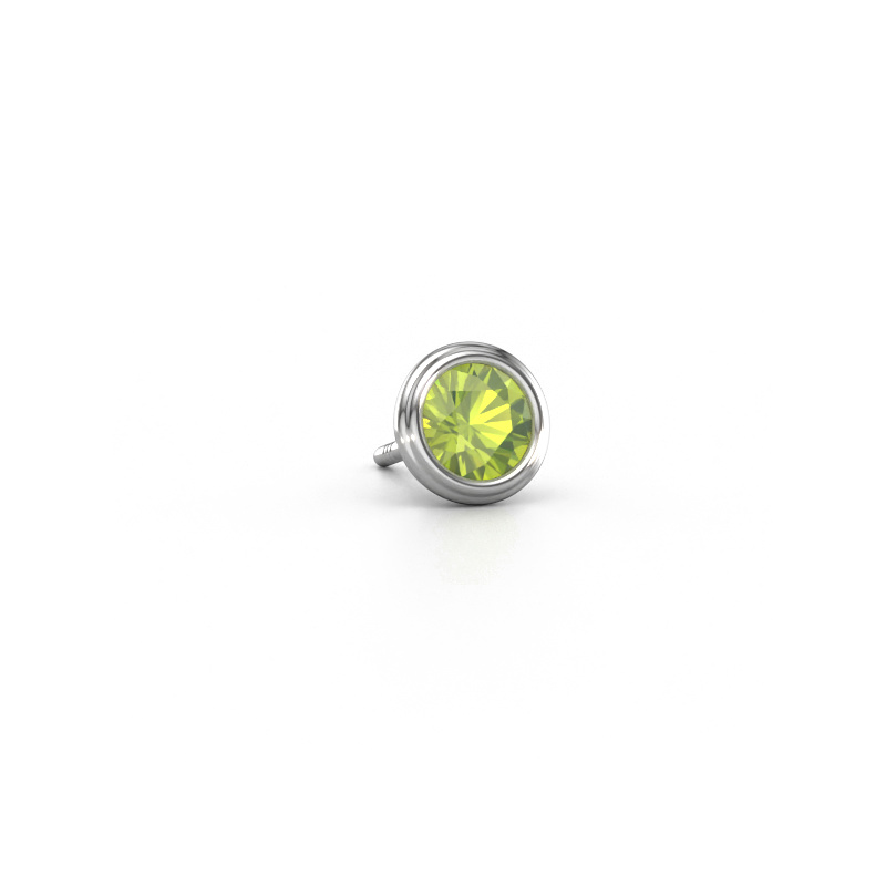 Image of Men's earring Aron 950 platinum Peridot 5 mm
