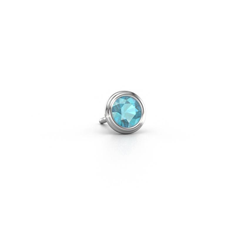 Image of Men's earring Aron 585 white gold Blue topaz 5 mm