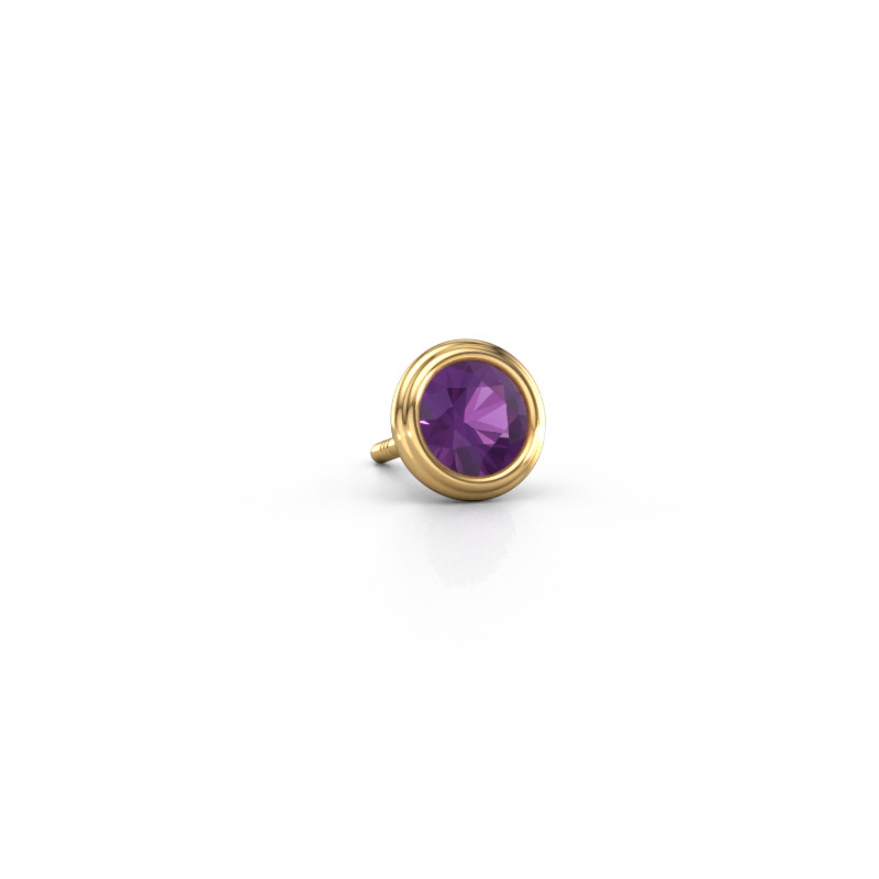 Image of Men's earring Aron 585 gold Amethyst 5 mm