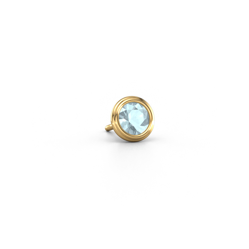 Image of Men's earring Aron 585 gold Aquamarine 5 mm