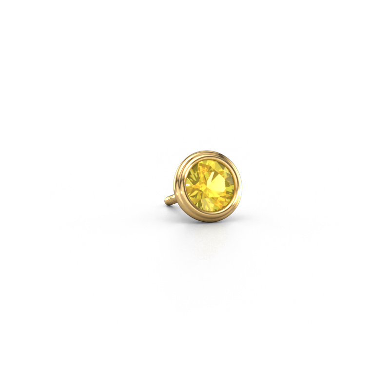 Image of Men's earring Aron 585 gold Yellow sapphire 5 mm