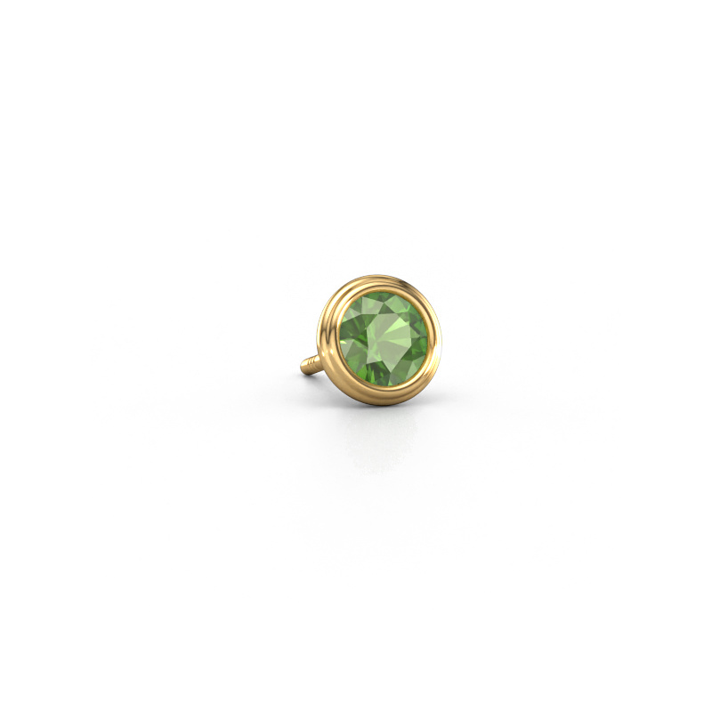 Image of Men's earring Aron 585 gold Tourmaline green 5 mm