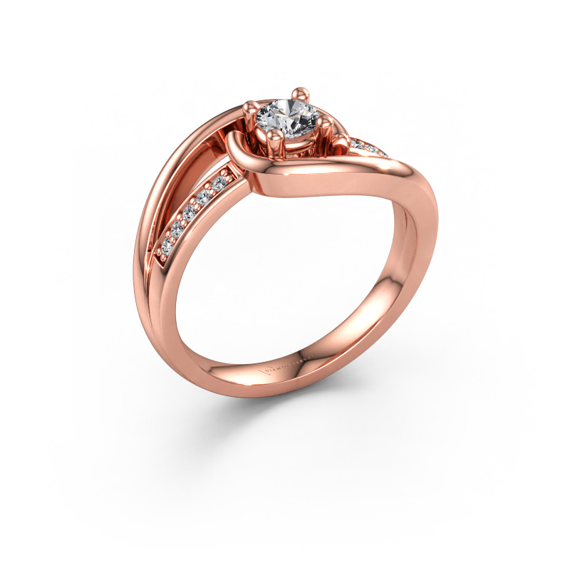 Immagine di Anello Aylin 585 oro rosa Zirconia cubica 4 mm