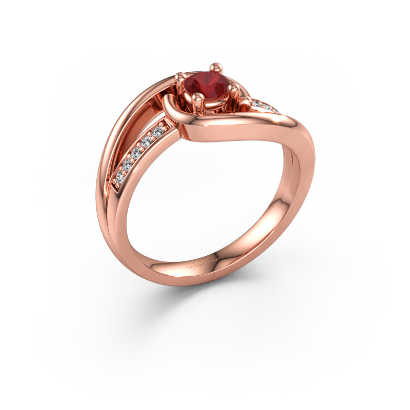 Immagine di Anello Aylin 585 oro rosa Rubino 4 mm
